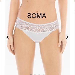 NWT SOMA VANISHING EDGE Microfiber With Lace Hipster (Large)